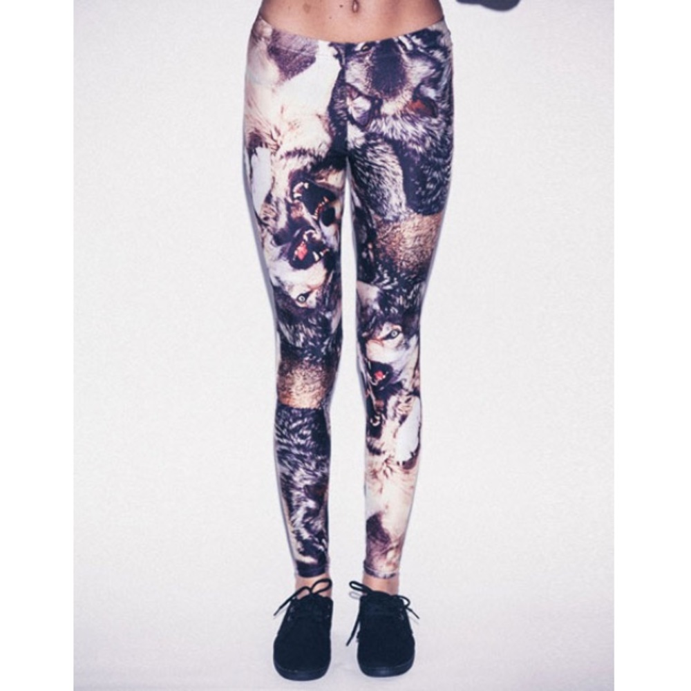 Drop Dead Okami wolf leggings (LIKE Black Milk)